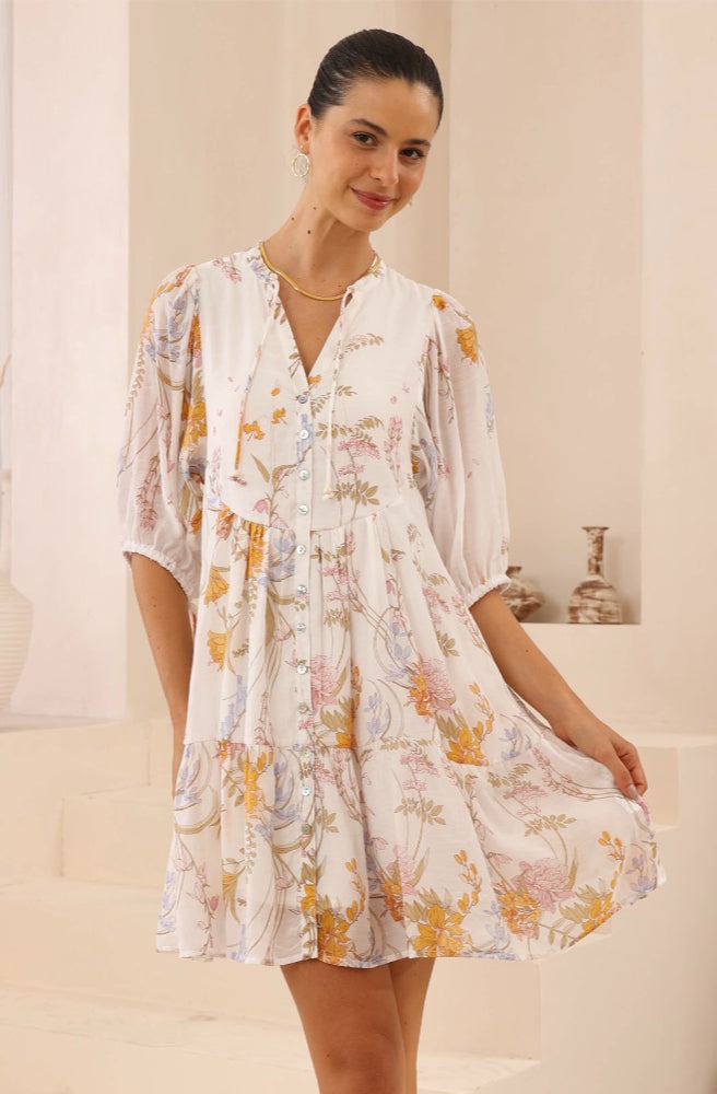 Poet Baby Doll Dress, Boho Resort STyle Mini