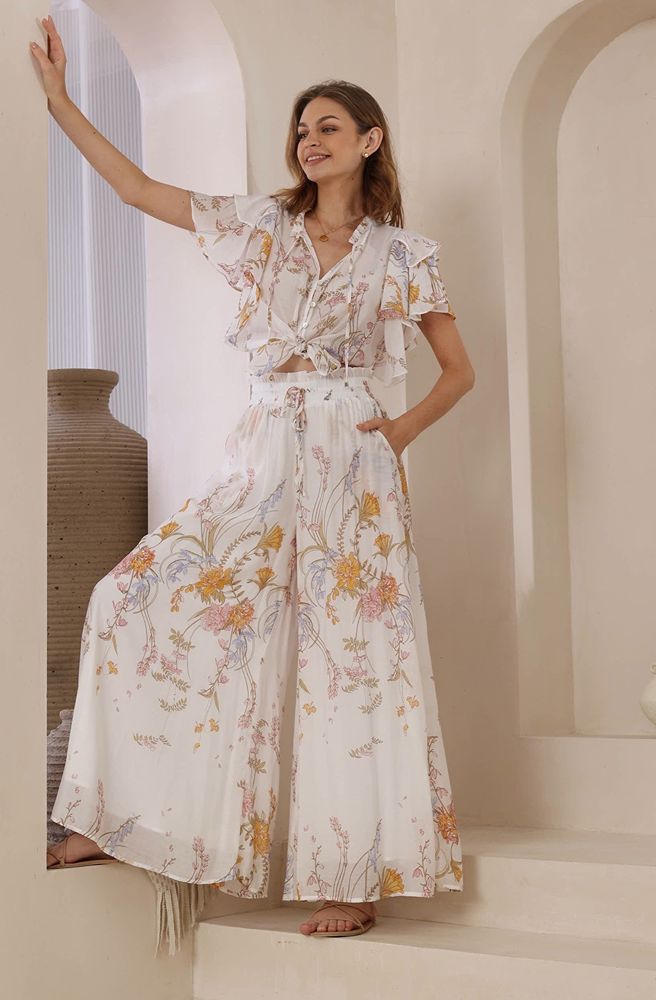 Poet Butterfly Top, Boho Resort Style Women’s Blouse with Flutter Sleeves