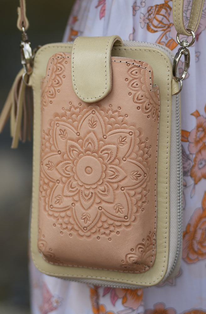 Poppy Phone Pouch, Close up detailed view