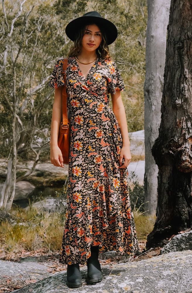 Seraphina Nymph Wrap Dress, Boho Resort Style