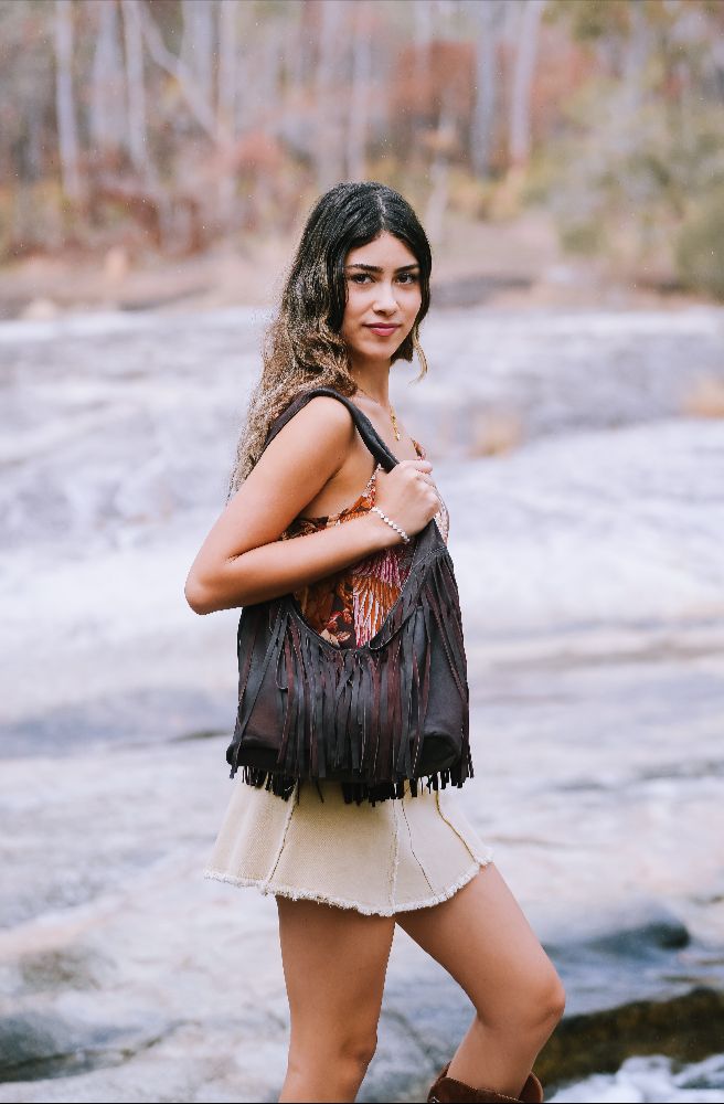 Spirit Shoulder Bag, Vintage-Inspired Boho Leather Bag