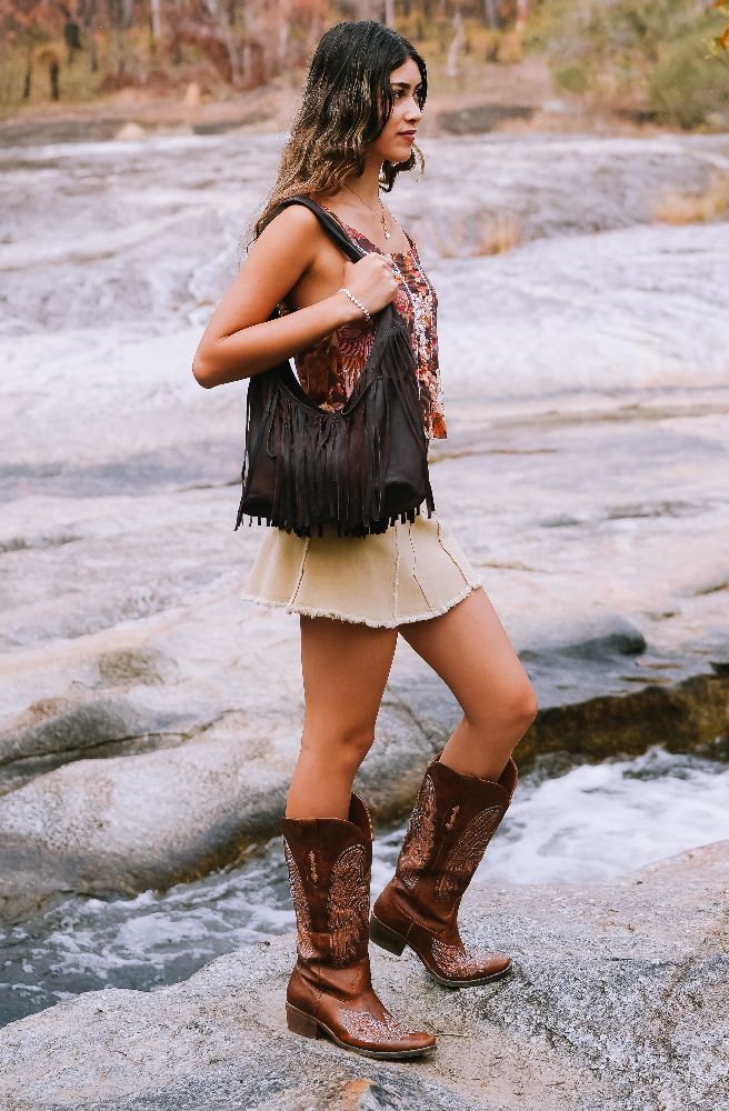 Spirit Shoulder Bag, Handmade Leather Shoulder Bag with Tassel Detail