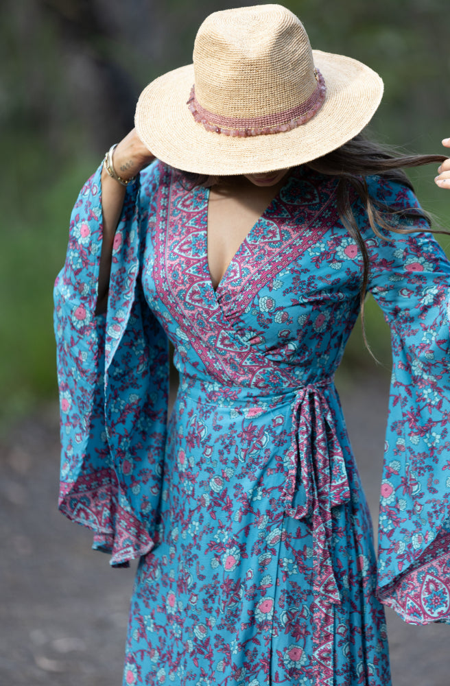Boho Dreams Saradon Maxi Dress, Bohemian Wrap Style