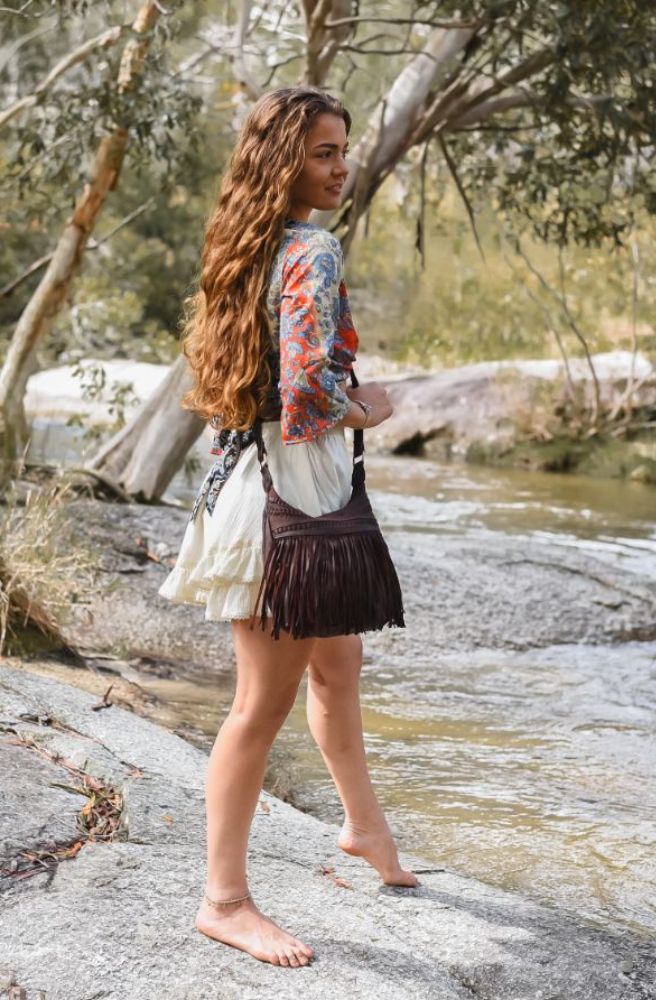 Mini Nayeli Fringe Shoulder Bag, Crossbody Design Adjustable Strap