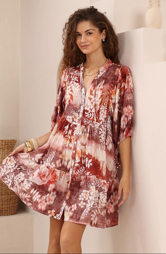 Wildwood Baby Doll Dress, Boho Resort Style