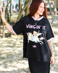 Wingin It Black Tee