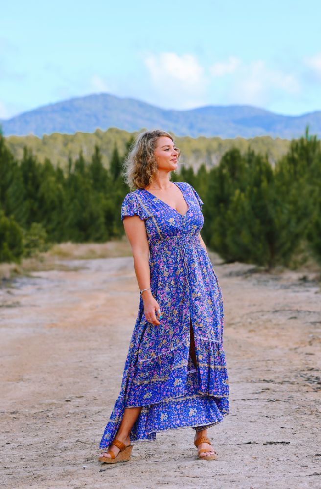 Cobalt Bloom Nafisa Dress
