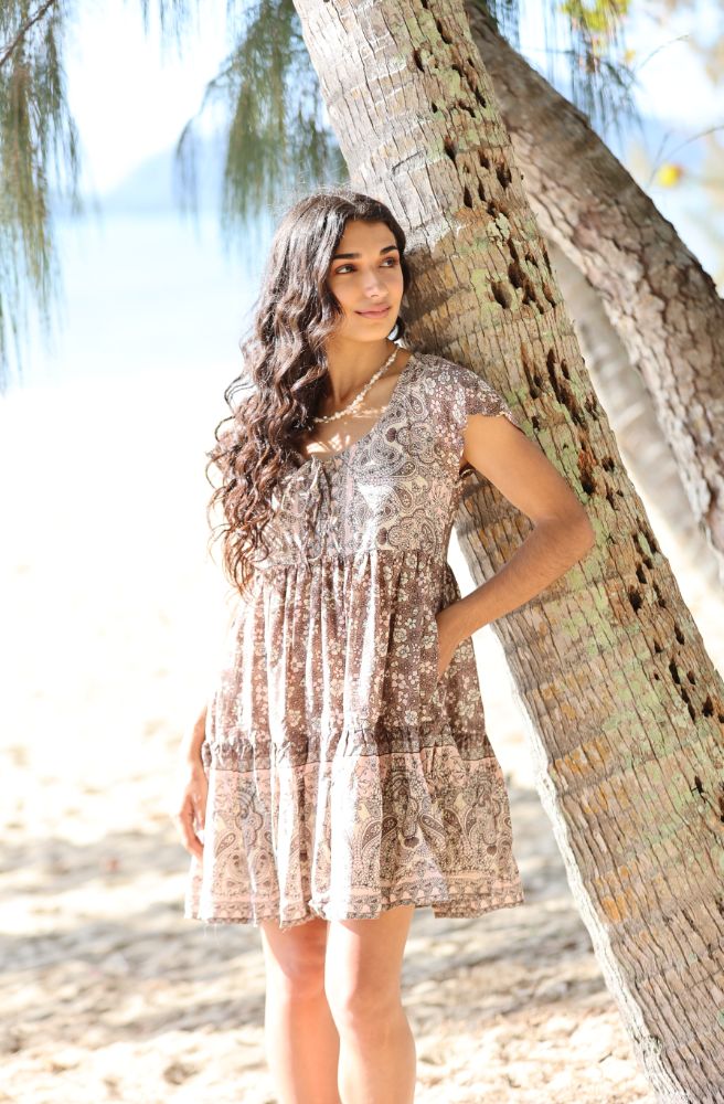 Chocolate Sunday Baby Doll Mini Dress