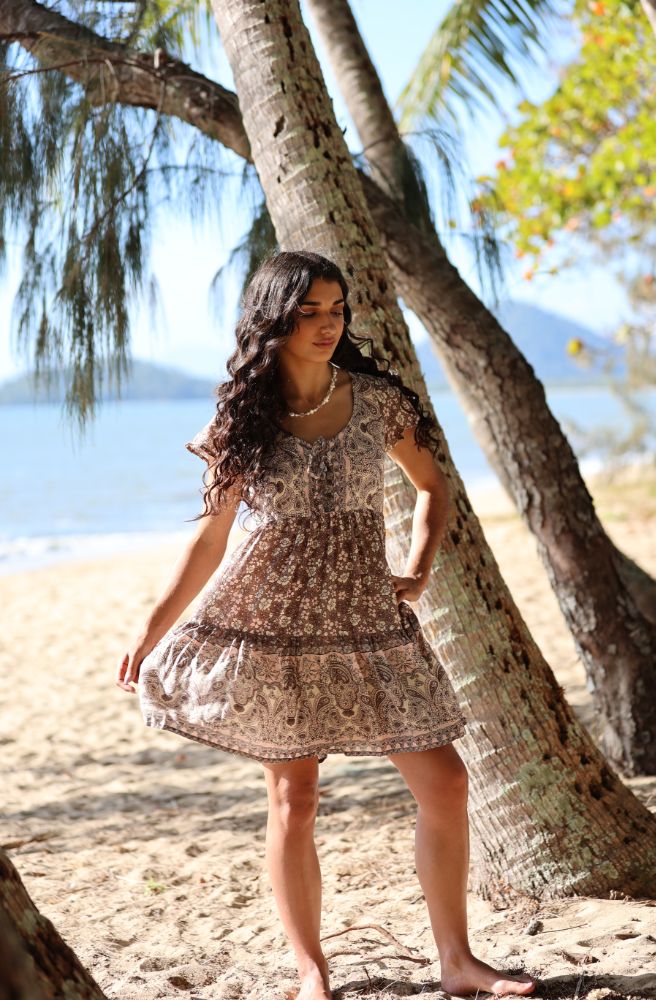 Chocolate Sunday Baby Doll Mini Dress