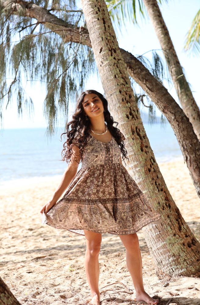 Chocolate Sunday Baby Doll Mini Dress