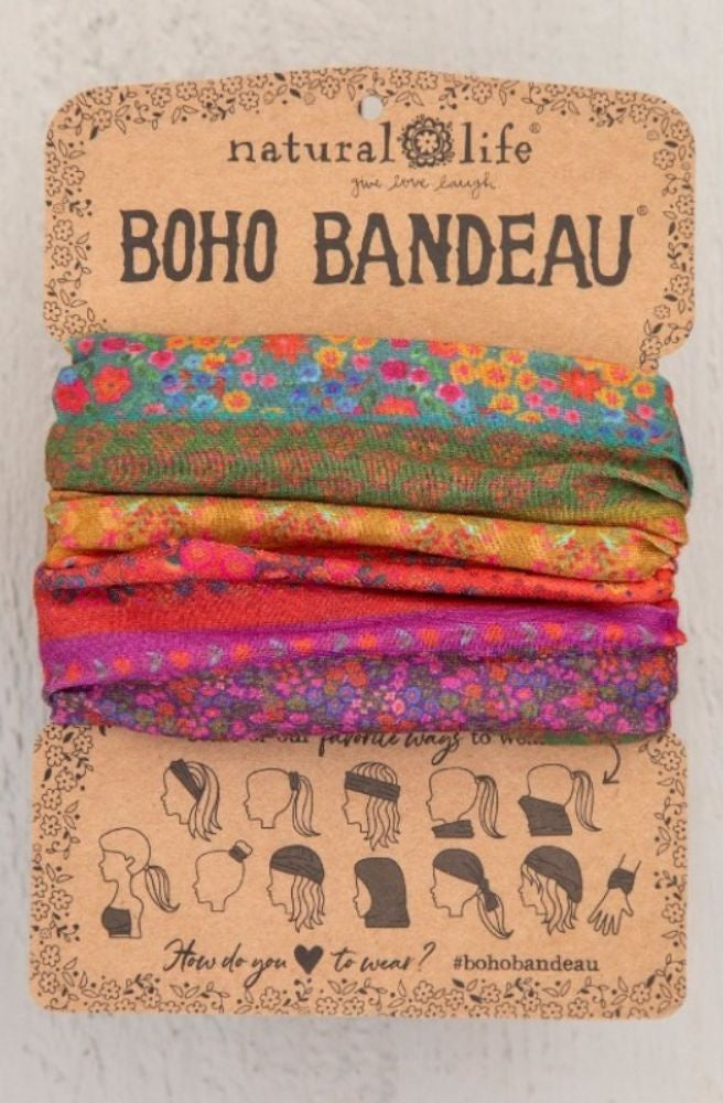 stretch knit boho bandeau  headband rainbow colours