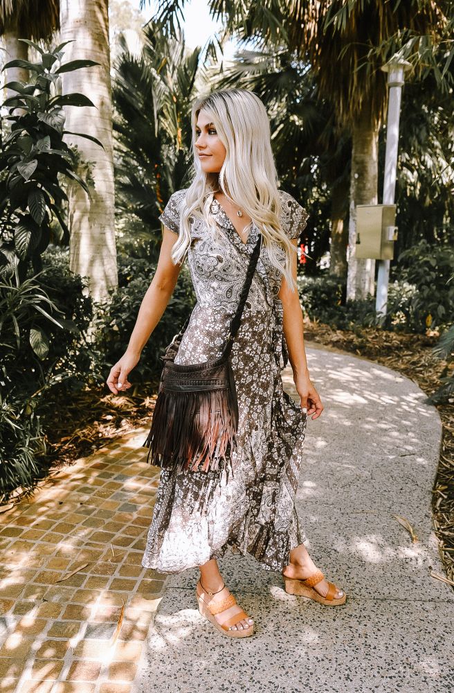 Chocolate Sunday Bettle Wrap  Dress