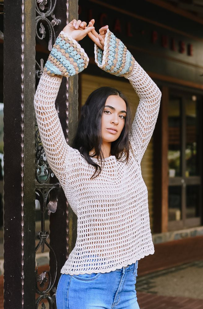 Joplin Jumper Green and Beige