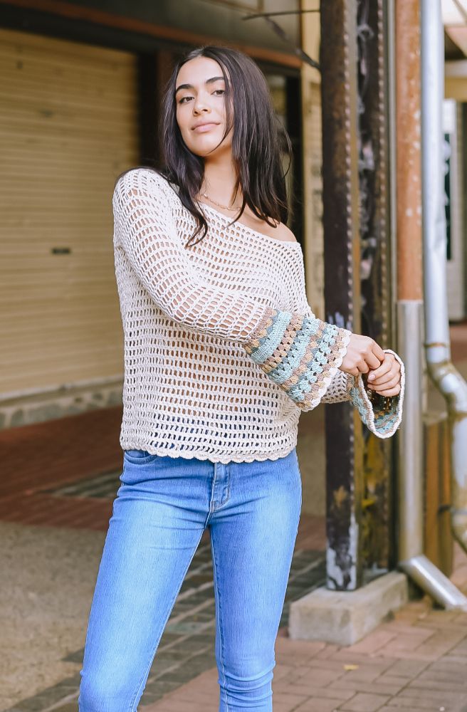 Joplin Jumper Green and Beige