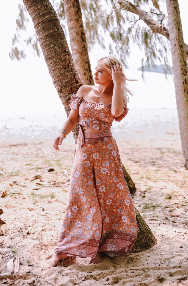 red earth womens pants floral print