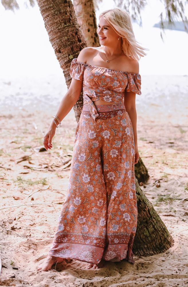 womens boho clothing australia red earth floral print indian style