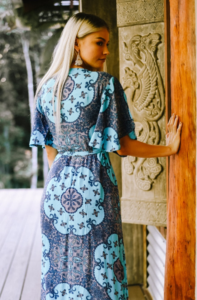 Lulu Print Combi Wrap Maxi Dress