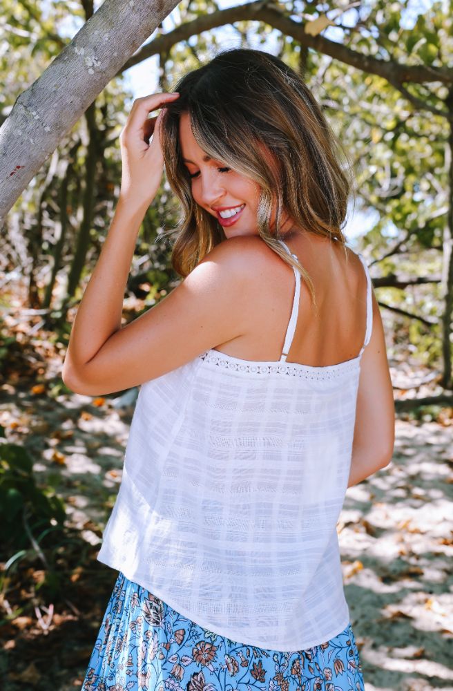 Lulu Lace Cami White, Side View