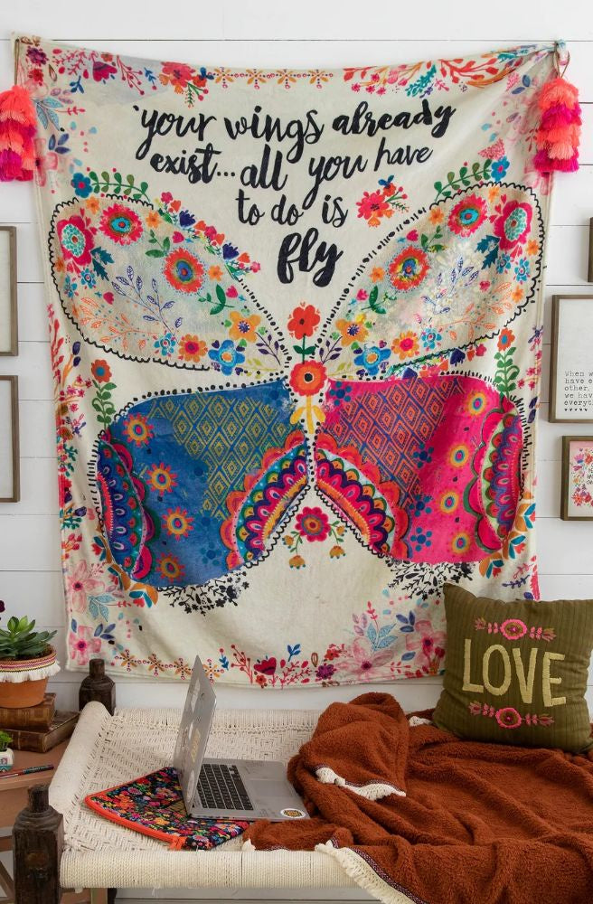 Cozy Blanket Your Wings Exist, Inspirational Gift