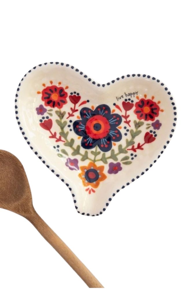 boho kitchenware heart spoon rest ceramic