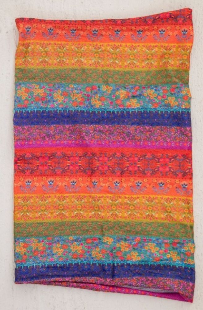 boho bandeau headband stretch knit rainbow print