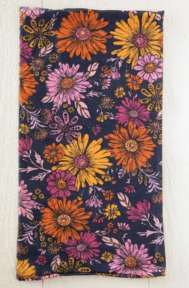 Boho Bandeau Navy Rustic Daisies