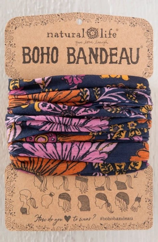 Boho Bandeau Navy Rustic Daisies