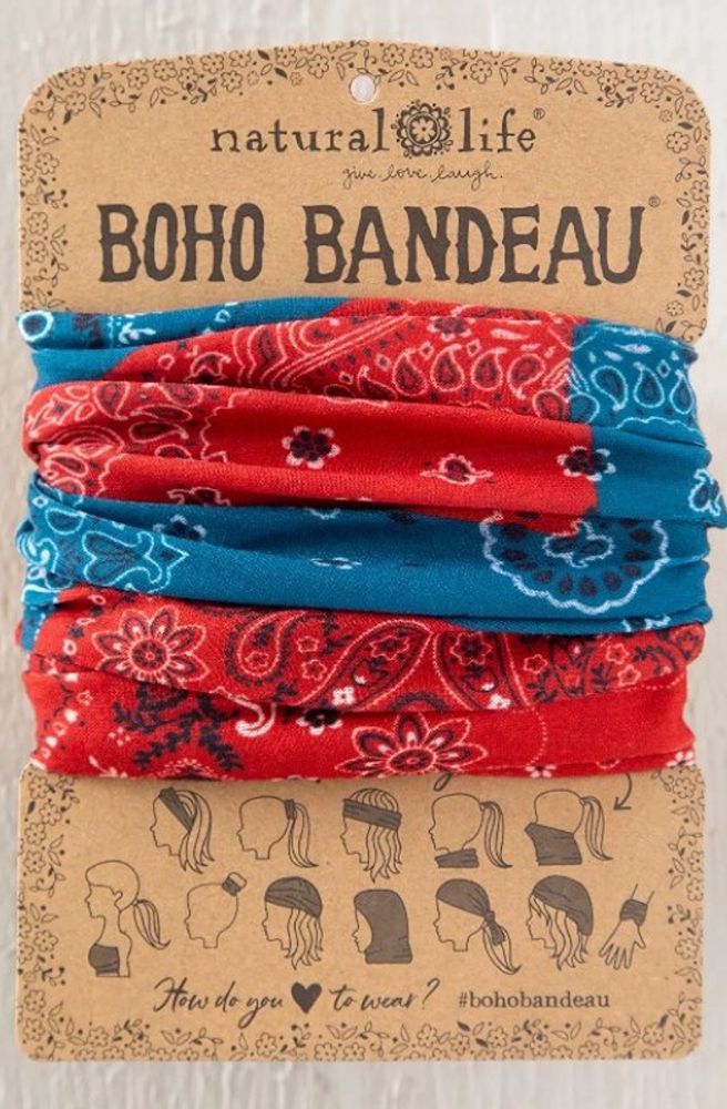 Boho Bandeau Red Bandana Patchwork