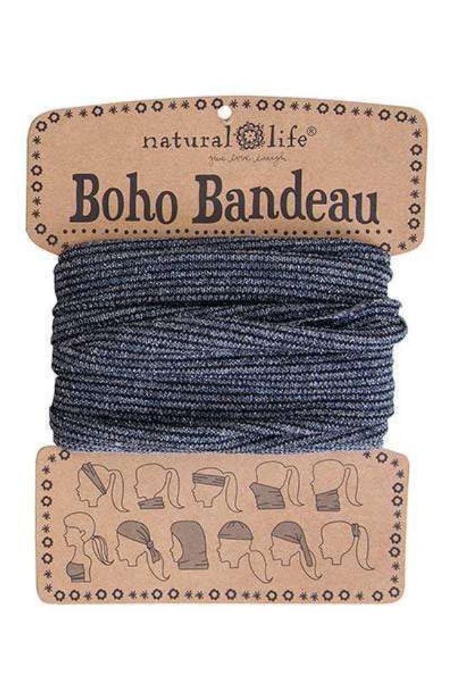 Boho Bandeau Headband, Grey Colour