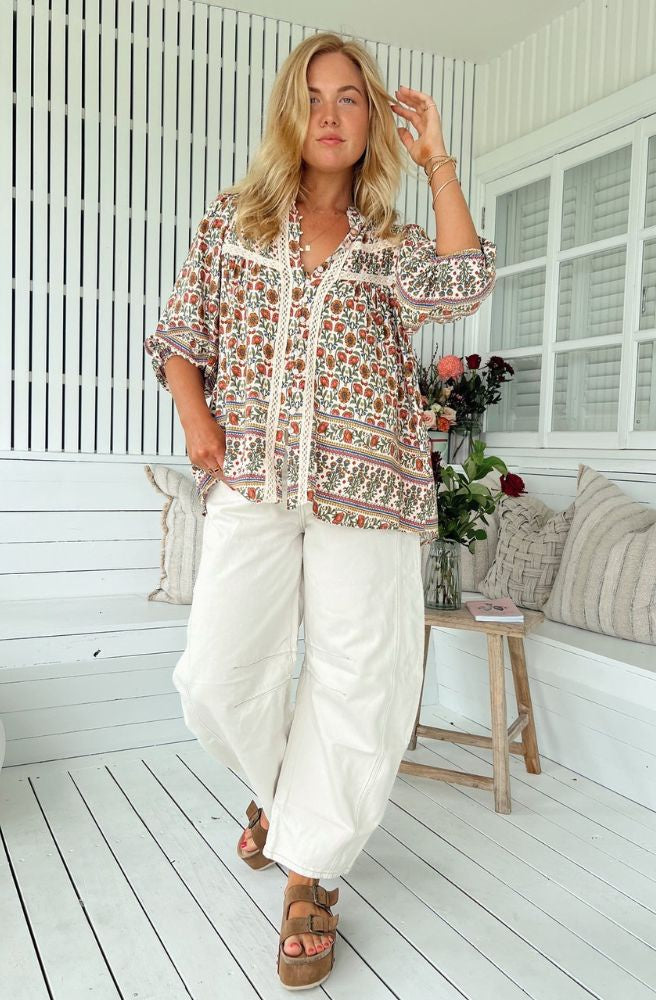 Jaase Harlowe Print Bee Blouse