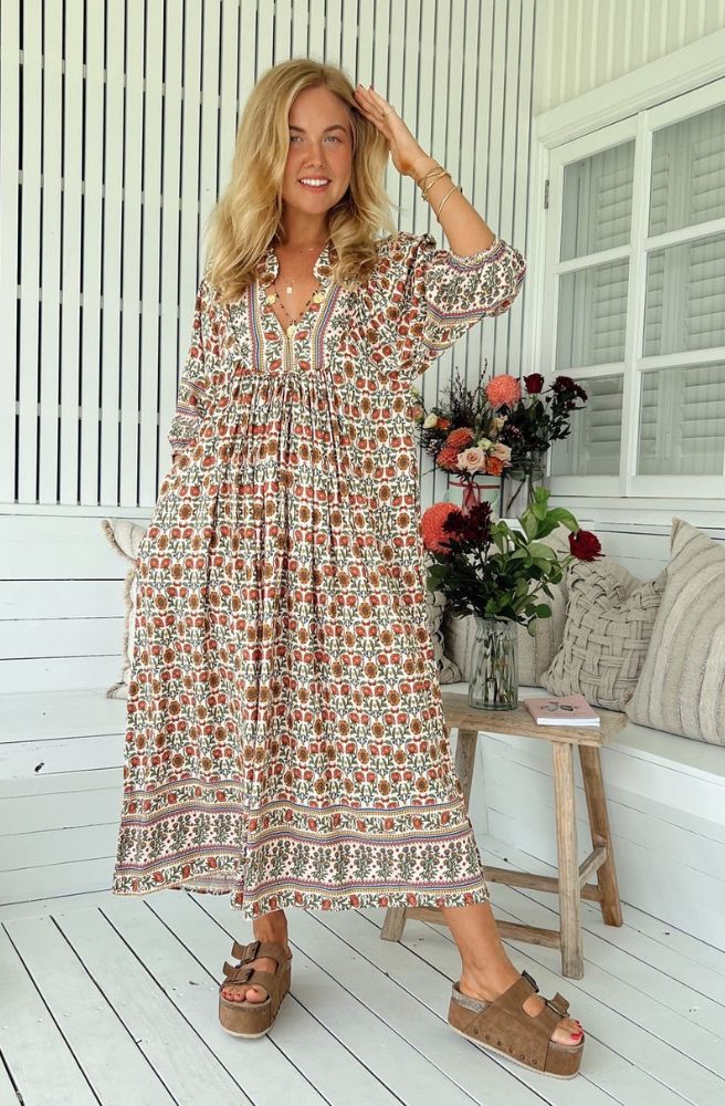 Jaase Harlowe Print Boheme Midi Dress