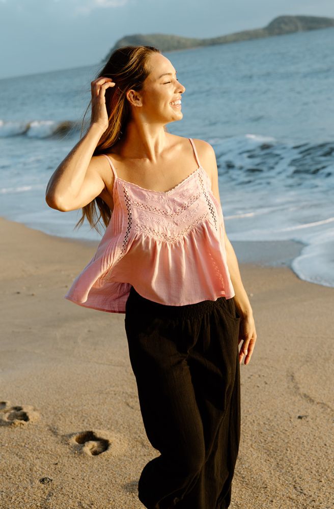 Ivy Lace Cami Dusky Pink