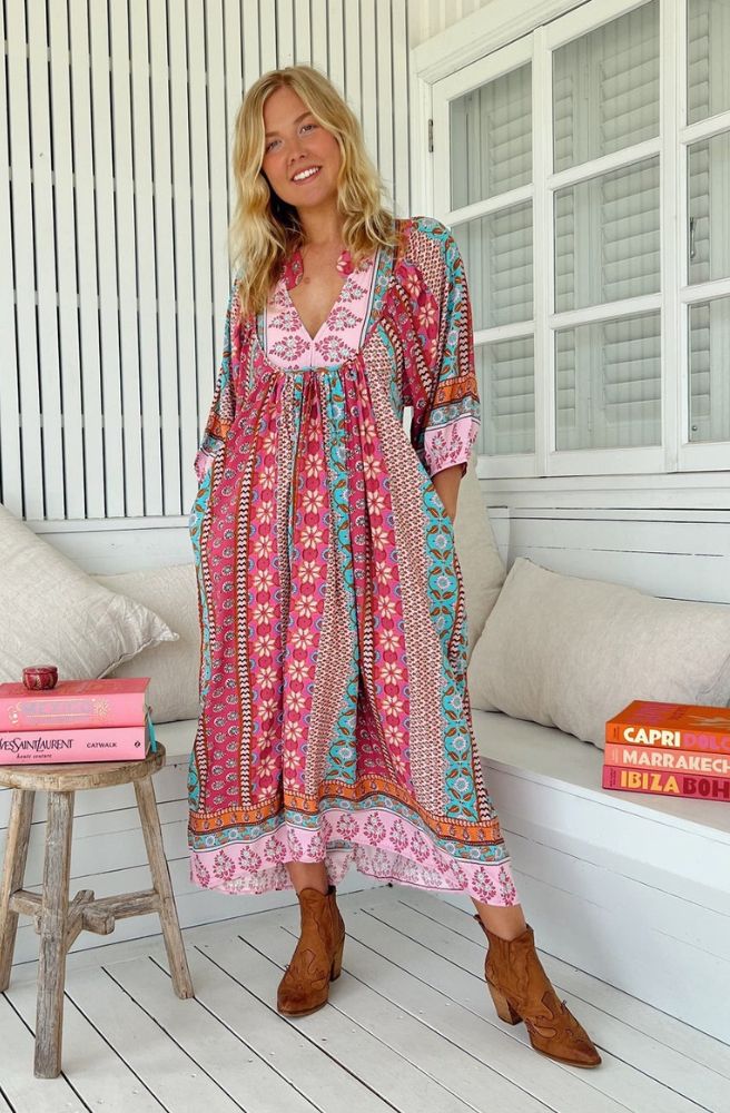 Jaase Cedella Print Boheme Midi Dress