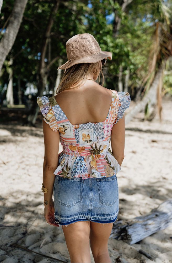 Limoncello Patchwork Corset Top