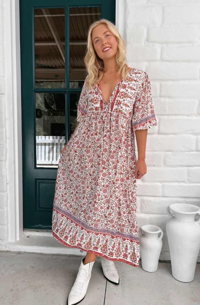 boho clothes for women jaase penny midi dress love letters print
