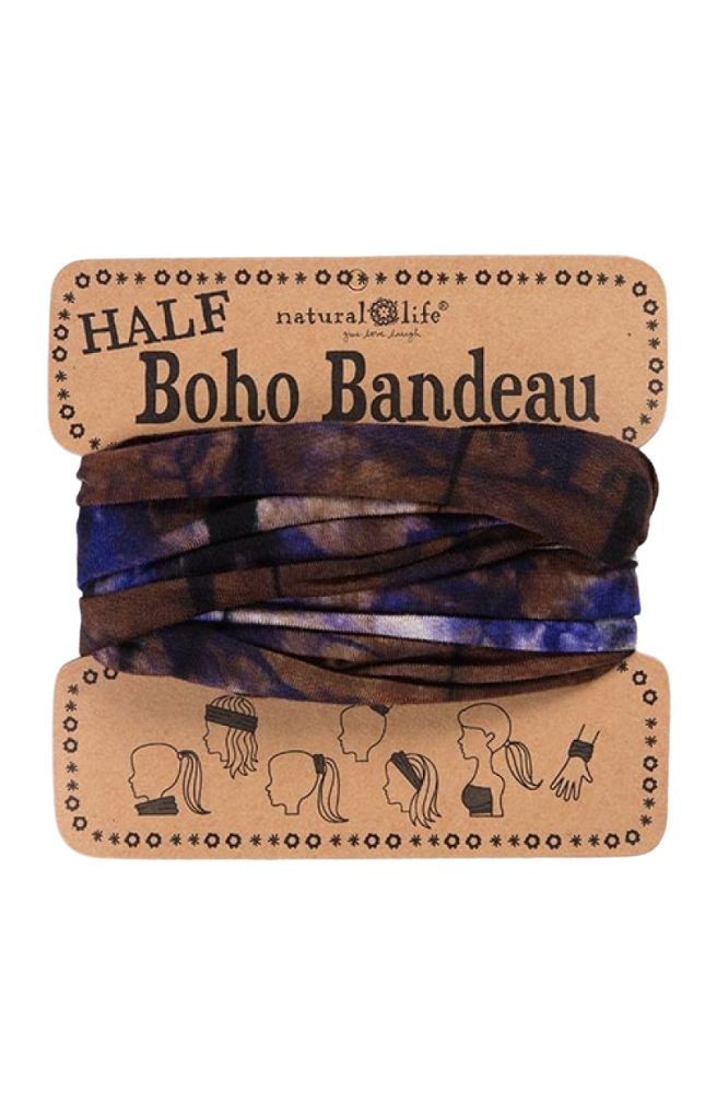 Boho Bandeau Stretch Knit Headband, Tie Die Print