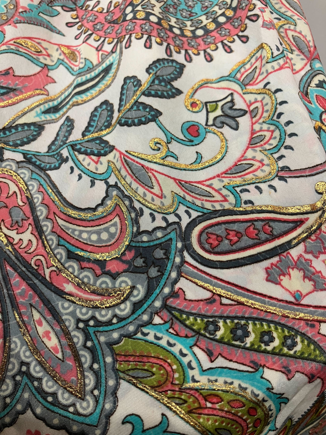 Adara Dress, Close up detailed view, gold swirls