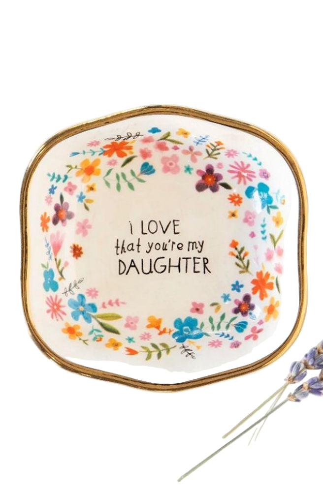 Antiqued Trinket Bowl I Love Daughter, cute heartwarming gift ideas