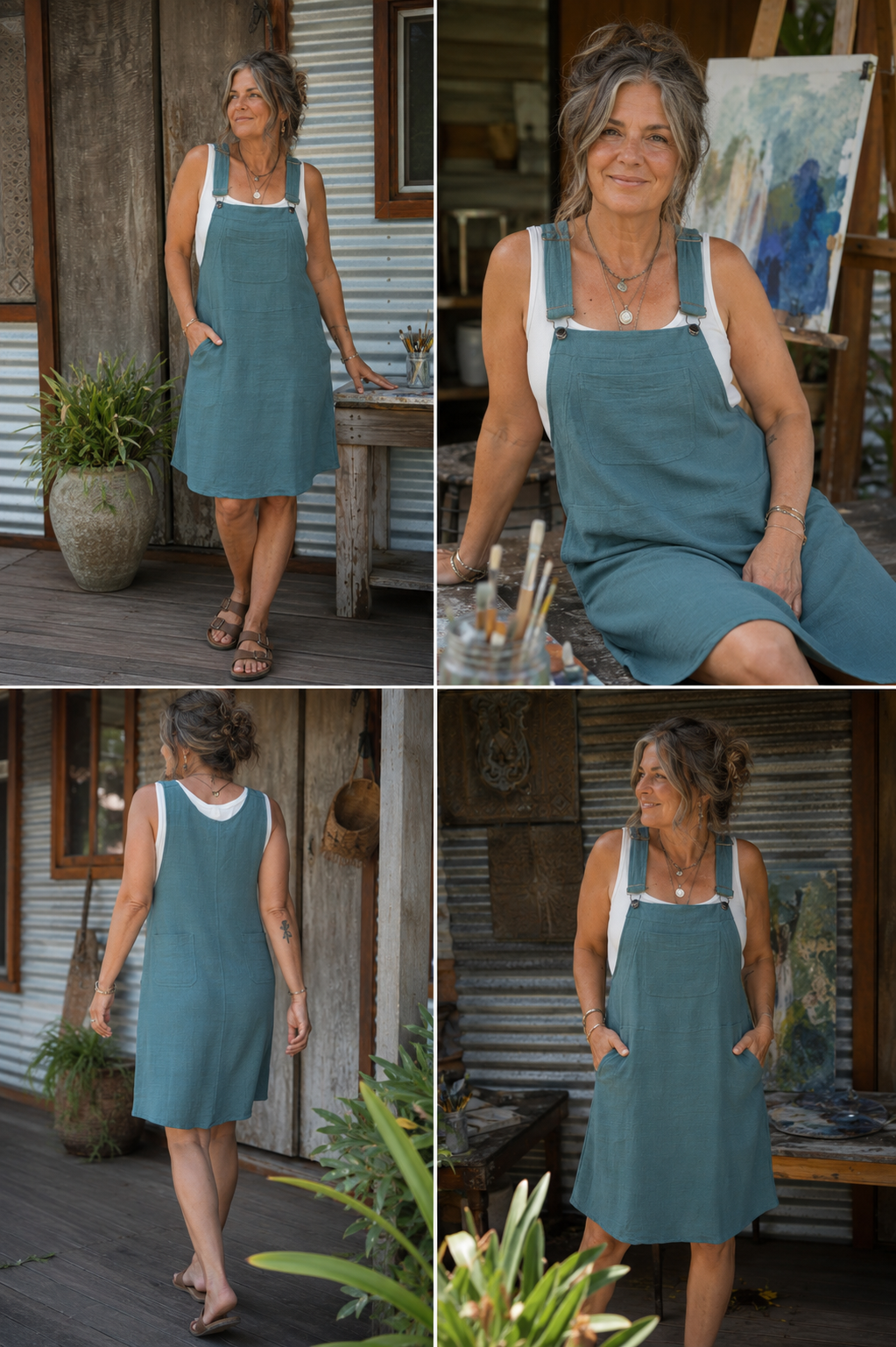 Gypsy Thread Pinafore Mid Short Green