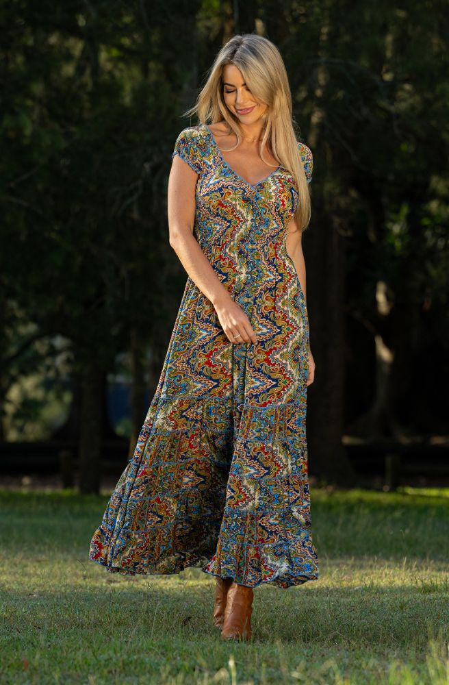 Aurora Rosa Dress, Women's Boho Style Reversible Maxi Dress