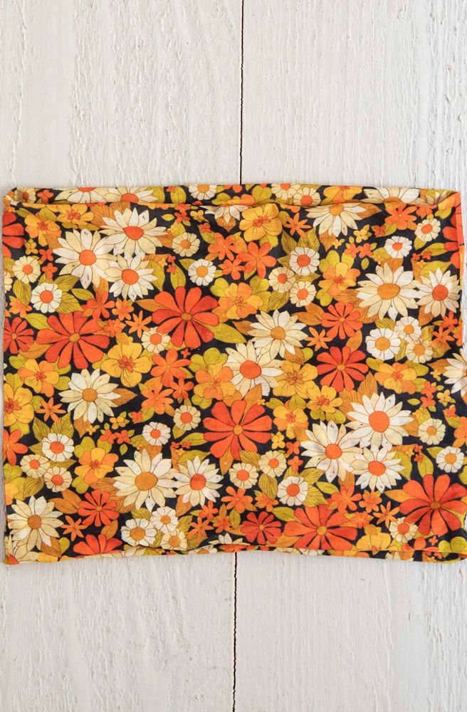 Boho Bandeau Half Ditsy Garden Black, Multiway Floral Print Accessory