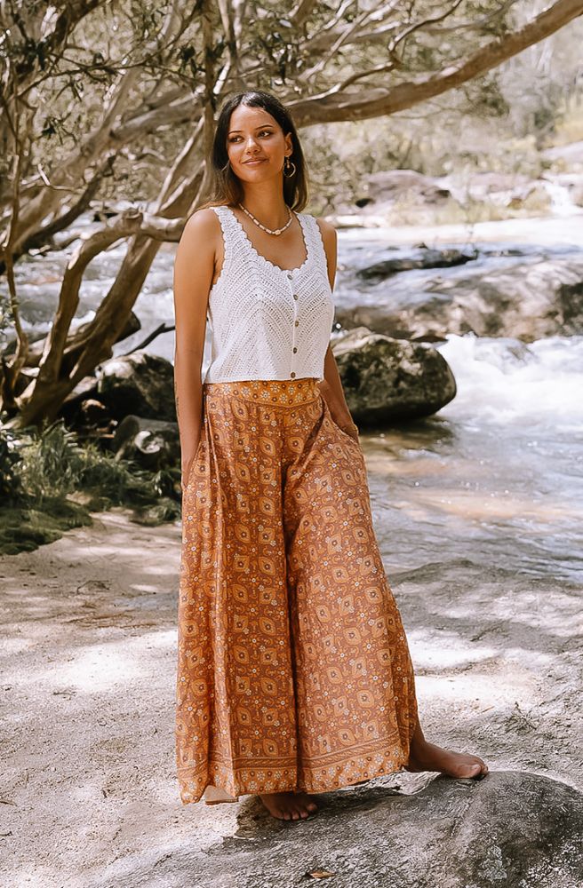 Brown Bayou Drifter Pants, Full Length