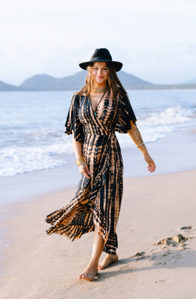 Bushfire Combi Wrap Dress, Womens Boho Style Maxi 
