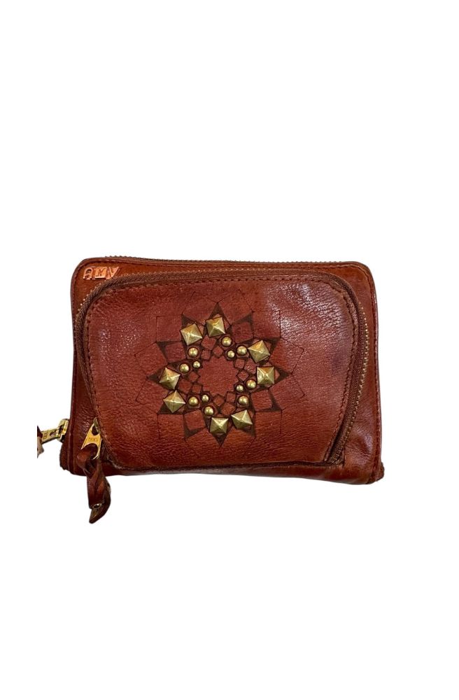 Carerra Wallet - Tan, in close up detailed view