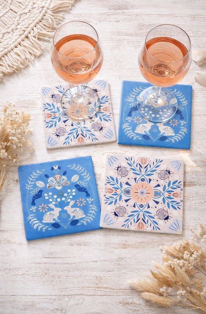 Coasters S/4 Folsky Pinks