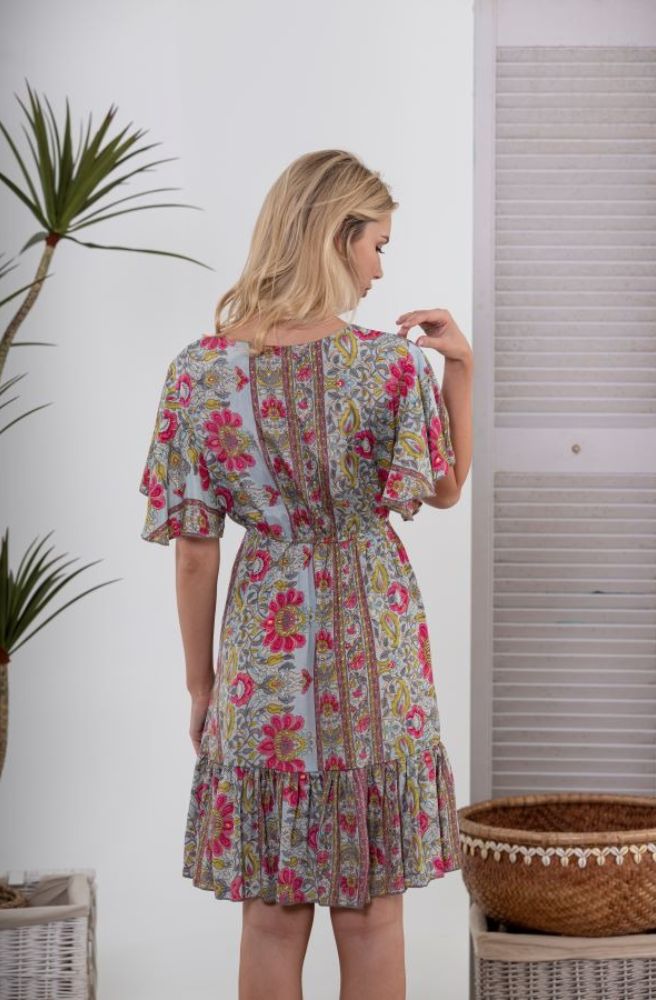 Cienna Boho Designs Naomi Mini Dress Floral Print