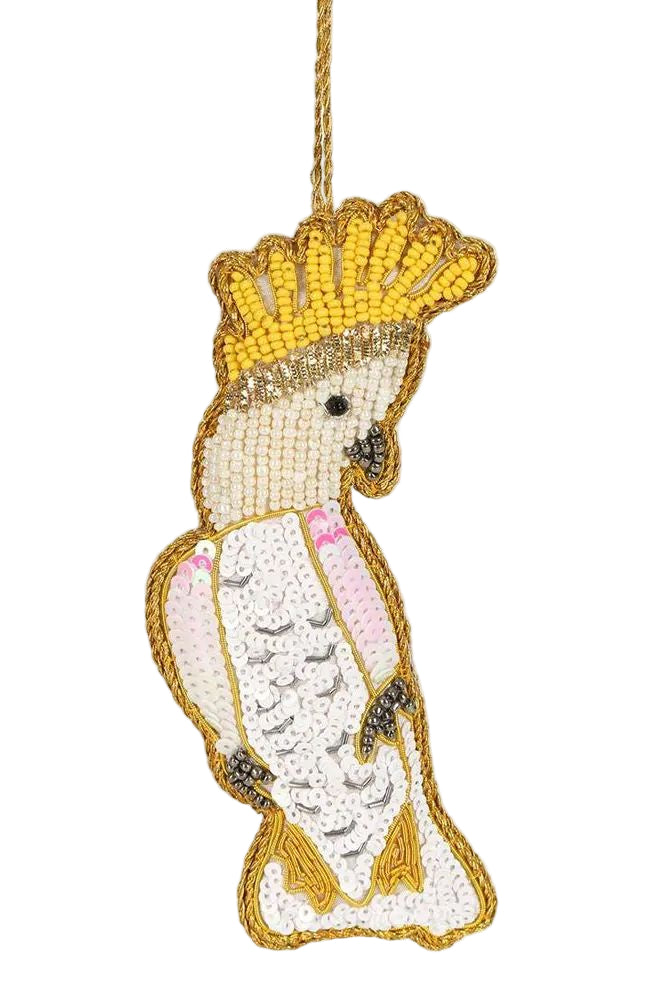 Cockatoo Sequin Tree Decoration, Cute Christmas Decorations