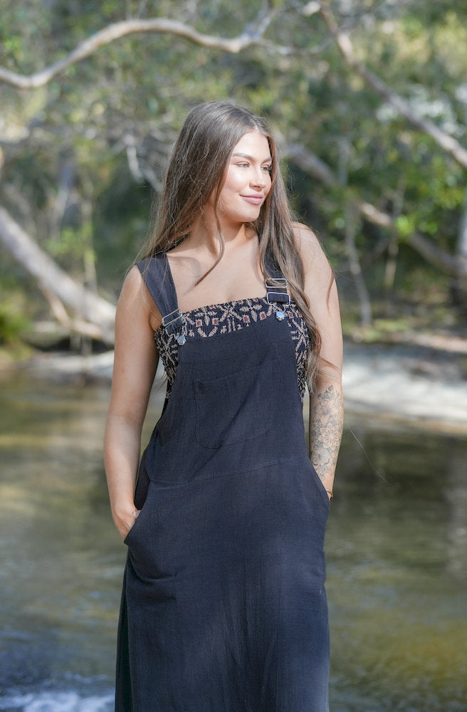 Gypsy Thread 3/4 Length Pinafore Black