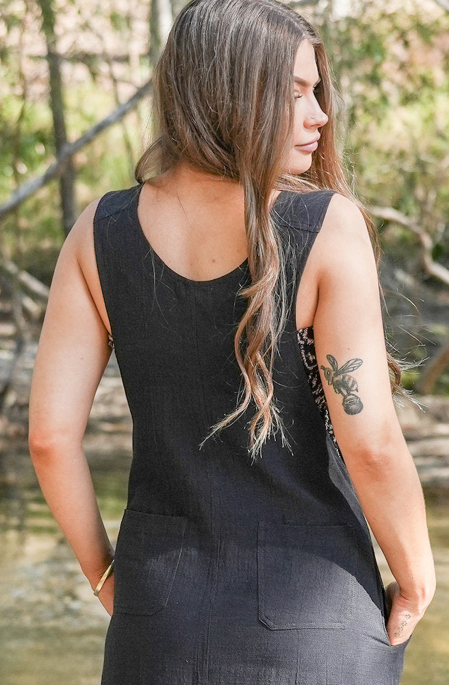 Gypsy Thread 3/4 Length Pinafore Black