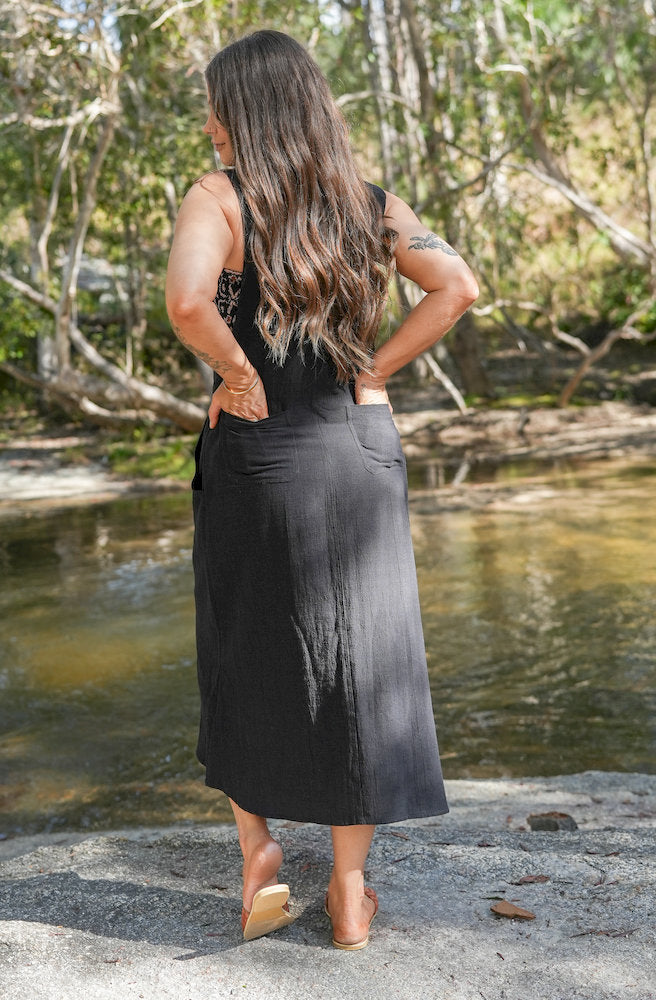 Gypsy Thread 3/4 Length Pinafore Black